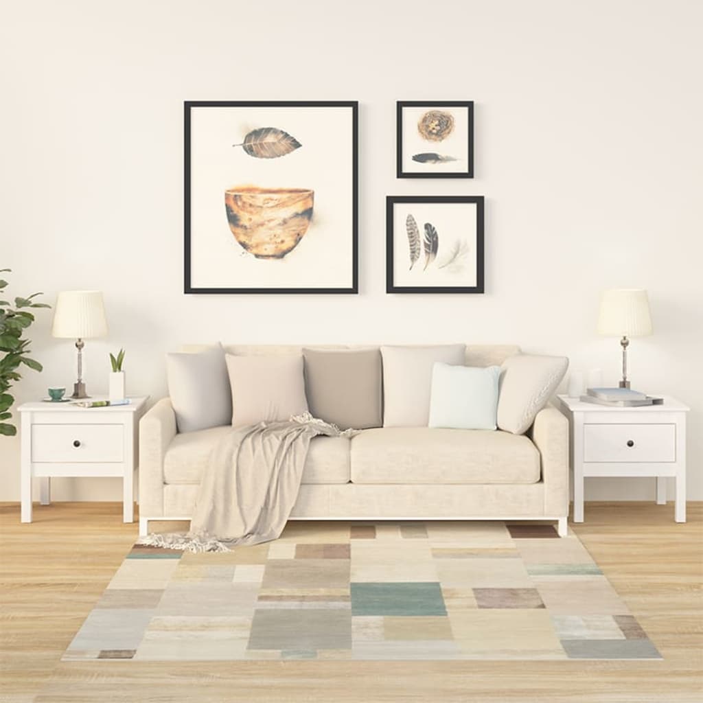 Berkfield Side Tables 2 pcs White 50x50x49 cm Solid Wood Pine