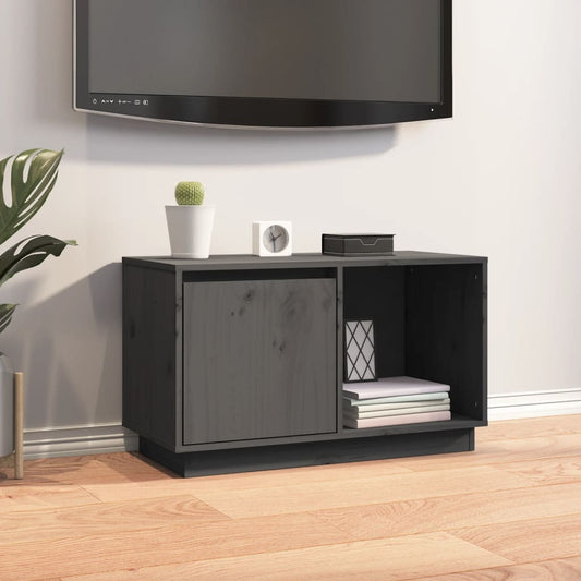 Berkfield TV Cabinet Grey 74x35x44 cm Solid Wood Pine