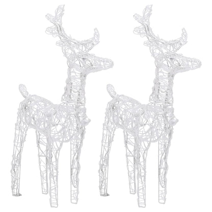 Berkfield Christmas Reindeers 2 pcs Warm White 80 LEDs Acrylic