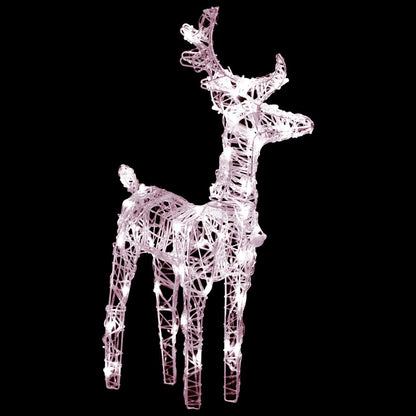 Berkfield Christmas Reindeers 2 pcs Warm White 80 LEDs Acrylic