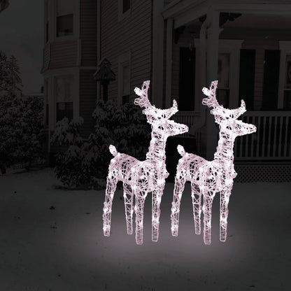 Berkfield Christmas Reindeers 2 pcs Warm White 80 LEDs Acrylic
