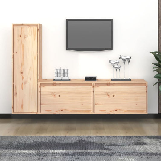 Berkfield TV Cabinets 3 pcs Solid Wood Pine
