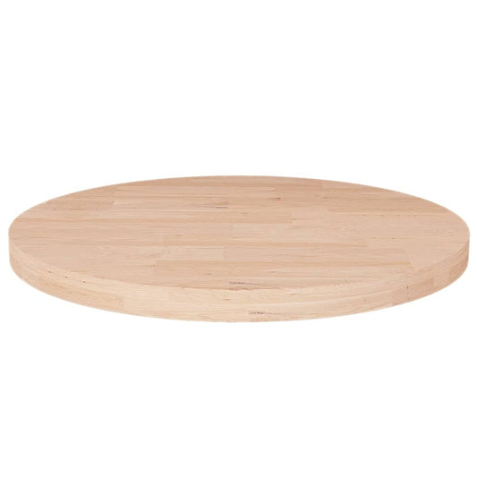 Berkfield Round Table Top �_�”�_40x2,5 cm Untreated Solid Wood Oak