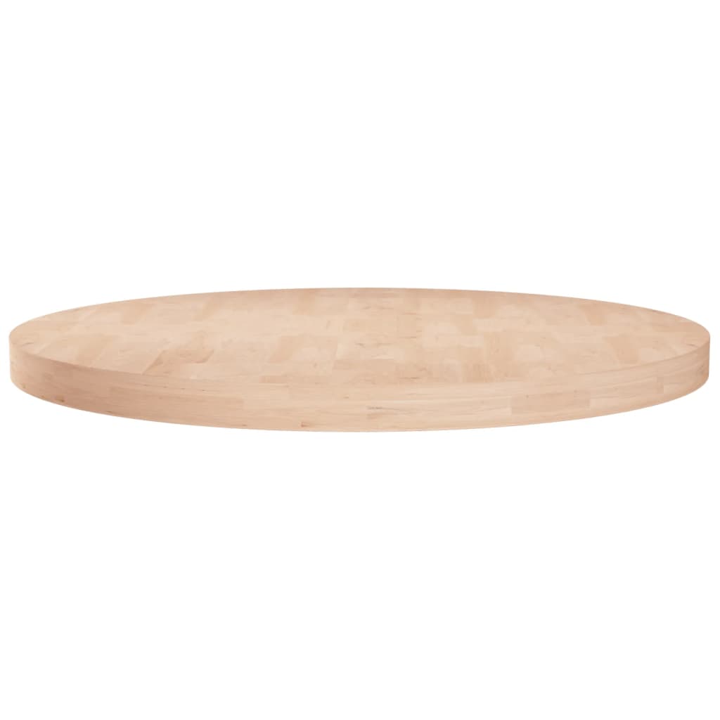 Berkfield Round Table Top �_�”�_70x4 cm Untreated Solid Wood Oak