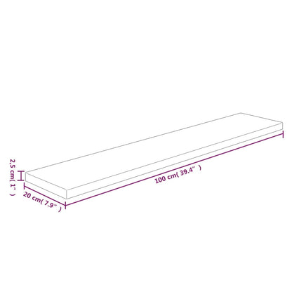 Berkfield Shelf Board 100x20x2.5 cm Untreated Solid Wood Oak
