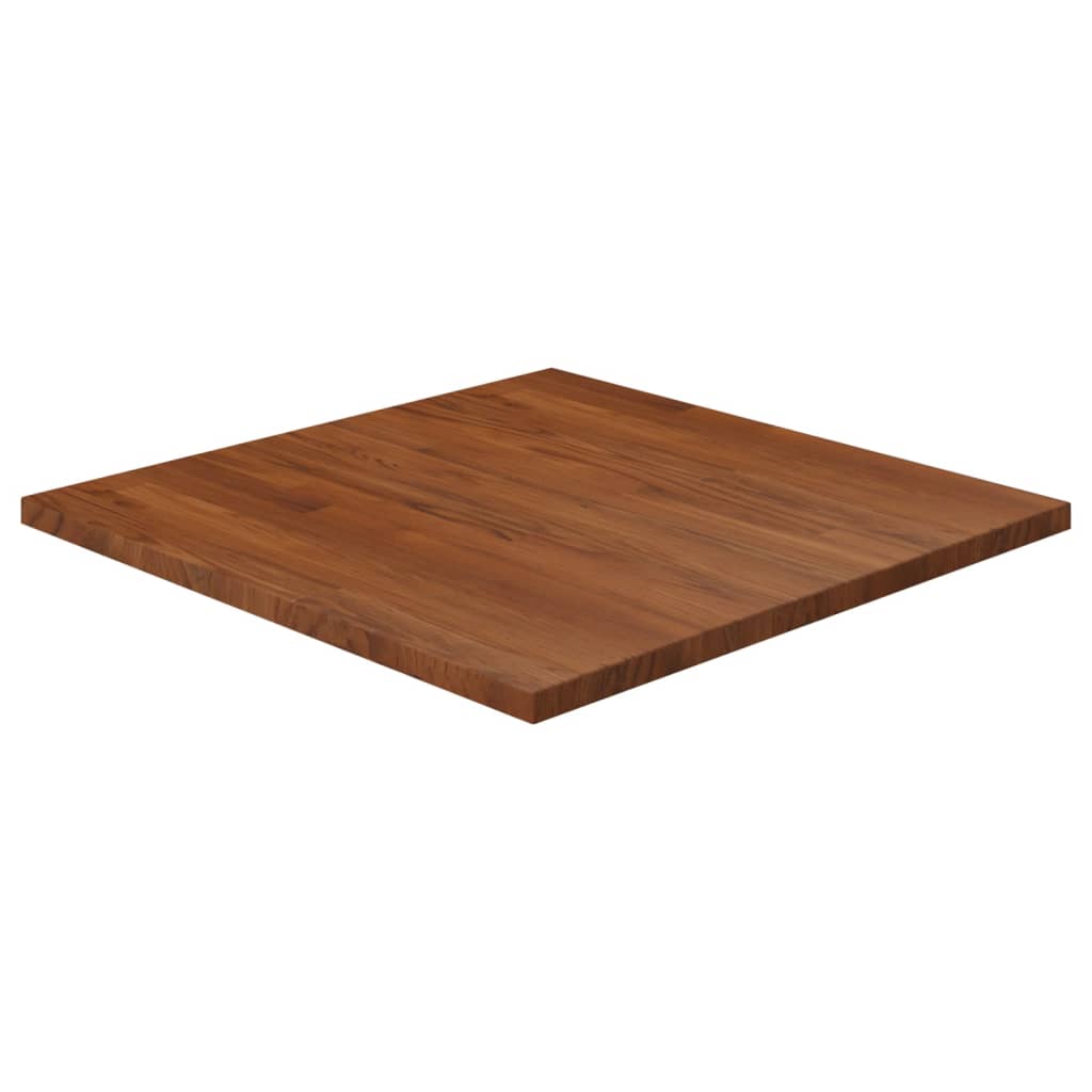 Berkfield Square Table Top Dark Brown 70x70x2.5cm Treated Solid Wood Oak