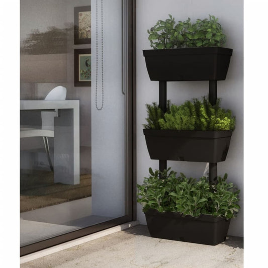 Berkfield Garden Planter 3 pcs 100 cm Anthracite