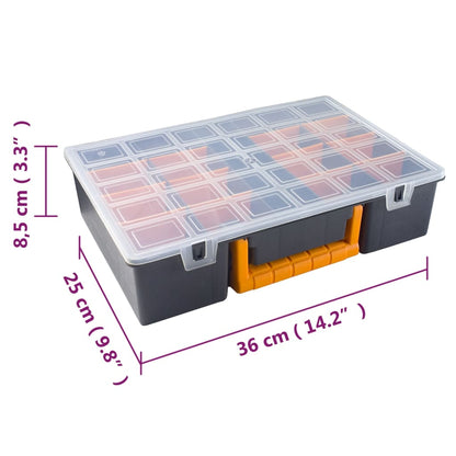 Berkfield Assortment Boxes 2 pcs with Removable Dividers 360x250x85 mm PP