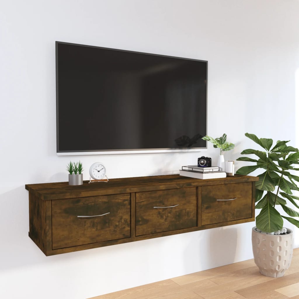 Berkfield Wall Cabinet Smoked Oak 88x26x18.5 cm Engineered Wood