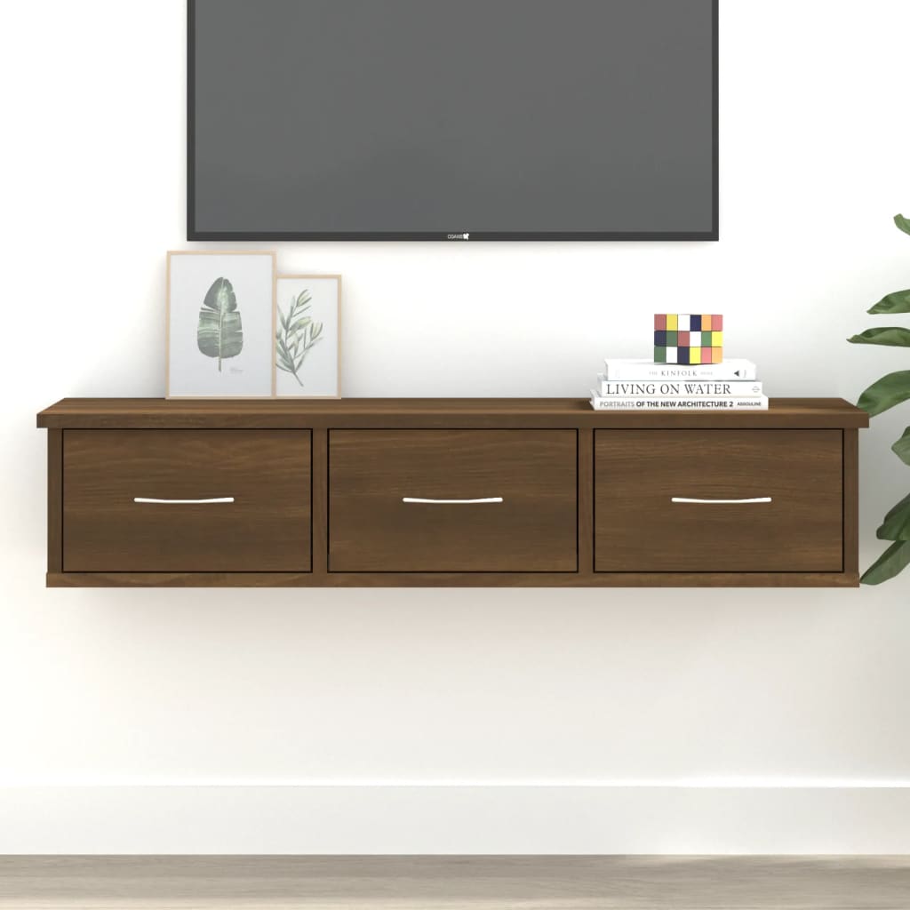 Berkfield Wall Cabinet Brown Oak 88x26x18.5 cm Engineered Wood