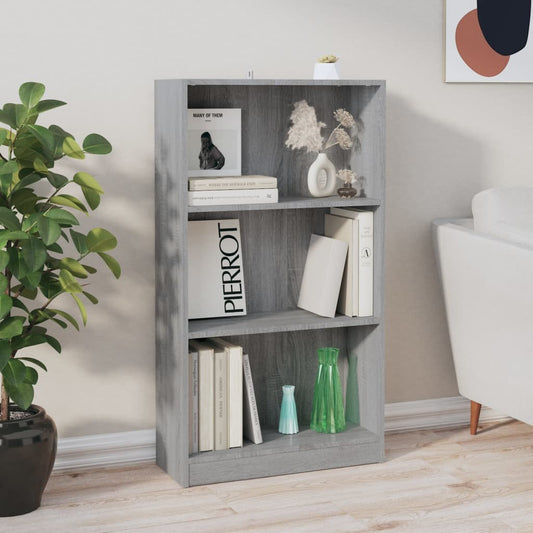 Berkfield Book Cabinet Grey Sonoma 60x24x109 cm Engineered Wood