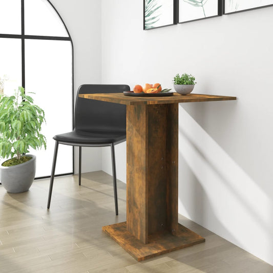Berkfield Bistro Table Smoked Oak 60x60x75 cm Engineered Wood
