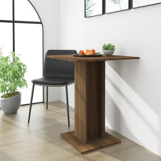 Berkfield Bistro Table Brown Oak 60x60x75 cm Engineered Wood