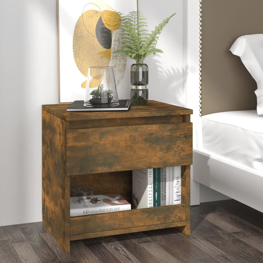 Berkfield Bedside Cabinet Smoked Oak 40x30x39 cm Engineered Wood