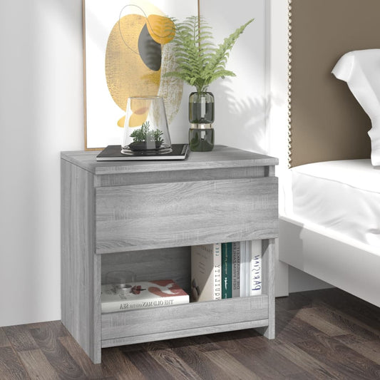 Berkfield Bedside Cabinet Grey Sonoma 40x30x39 cm Engineered Wood