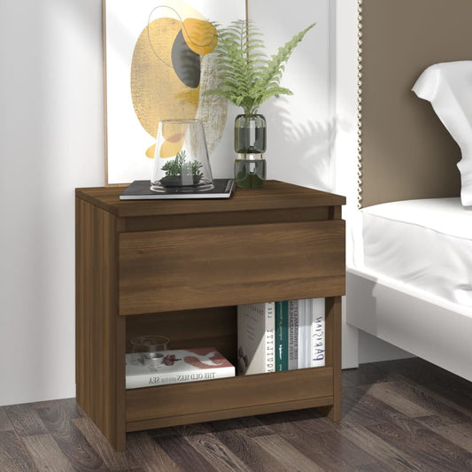 Berkfield Bedside Cabinet Brown Oak 40x30x39 cm Engineered Wood