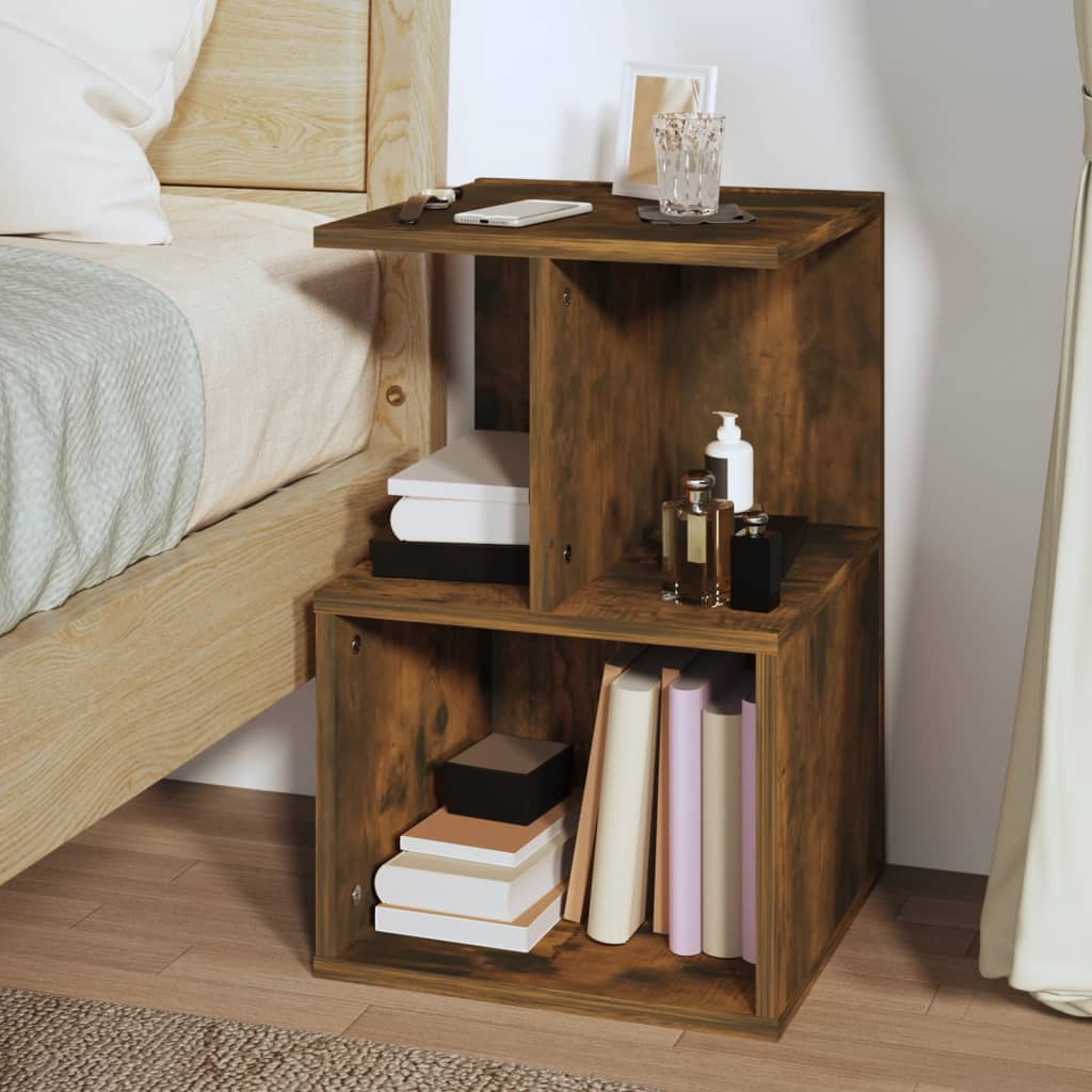 Berkfield Bedside Cabinet Smoked Oak 35x35x55 cm Engineered Wood
