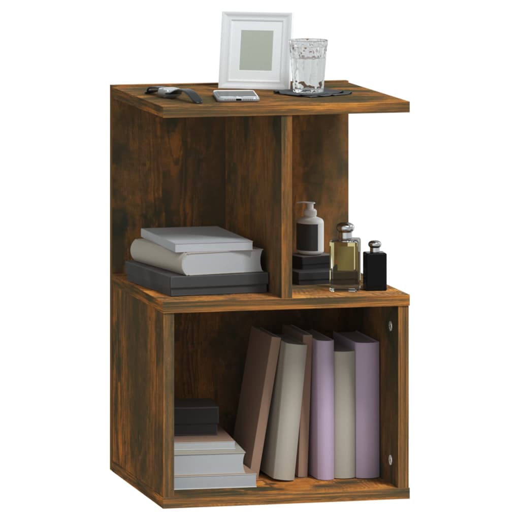 Berkfield Bedside Cabinet Smoked Oak 35x35x55 cm Engineered Wood