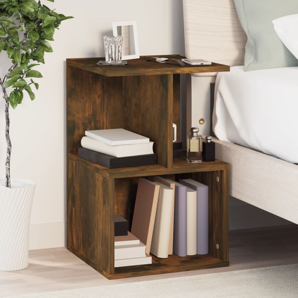 Berkfield Bedside Cabinet Smoked Oak 35x35x55 cm Engineered Wood