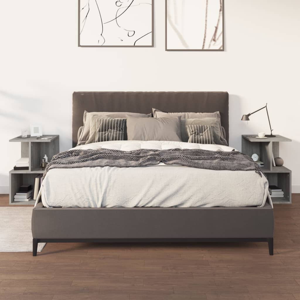 Berkfield Bedside Cabinets 2 pcs Grey Sonoma 35x35x55 cm Engineered Wood