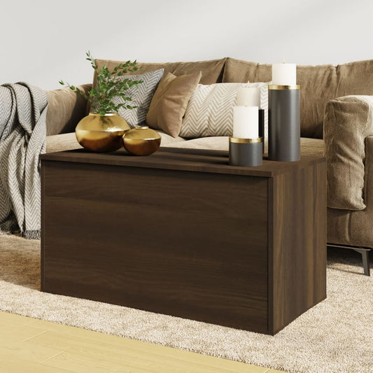 Berkfield Storage Chest Brown Oak 84x42x46 cm Engineered Wood