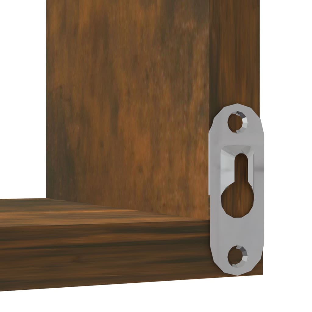 Berkfield Wall Corner Shelves 2 pcs Smoked Oak 40x40x50 cm Engineered Wood