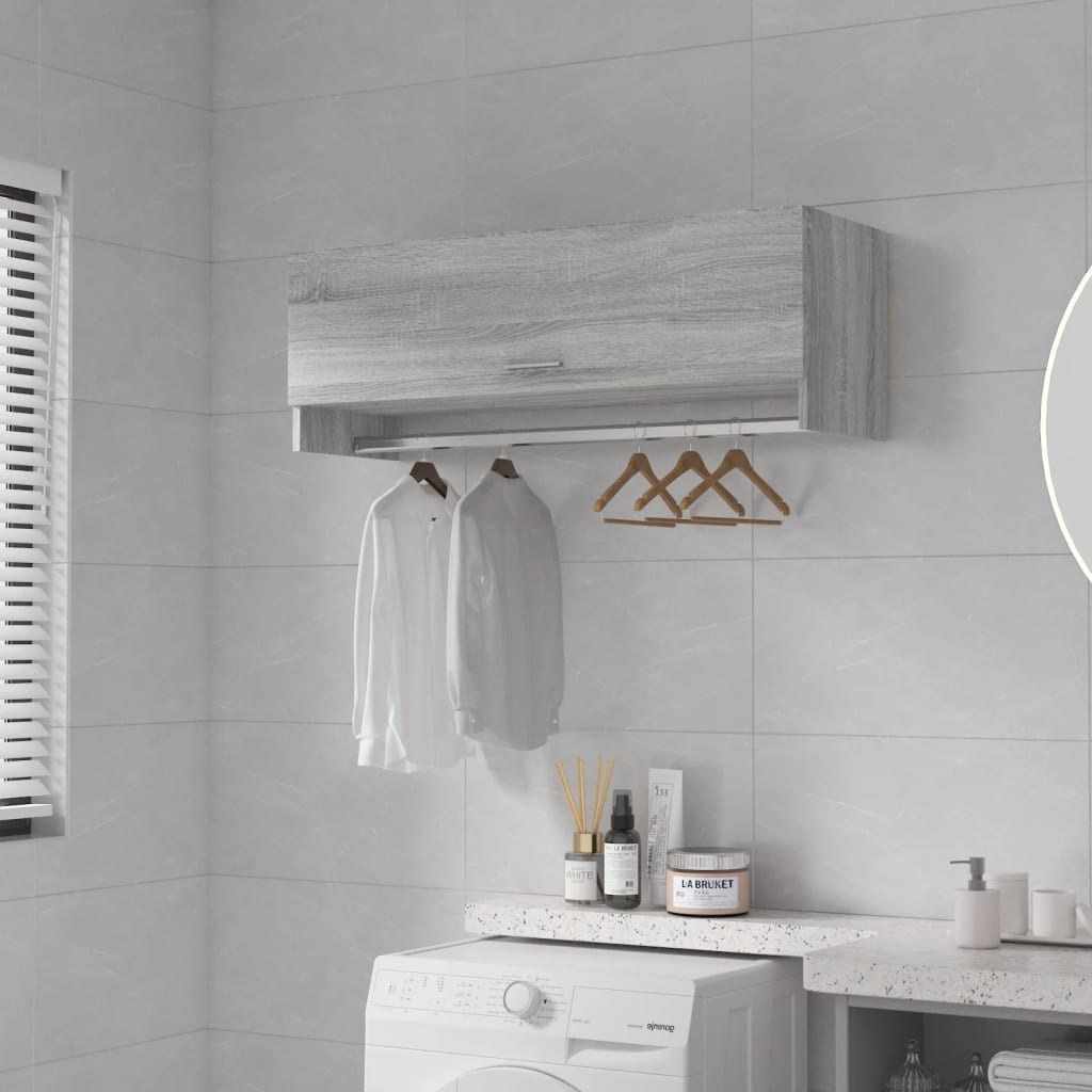 Berkfield Wardrobe Grey Sonoma 100x32.5x35 cm Engineered Wood