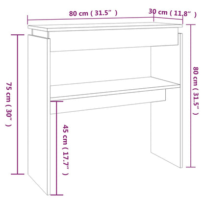 Berkfield Console Table Brown Oak 80x30x80 cm Engineered Wood