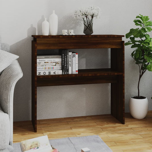 Berkfield Console Table Brown Oak 80x30x80 cm Engineered Wood