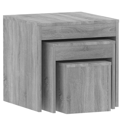 Berkfield Nesting Tables 3 pcs Grey Sonoma Engineered Wood