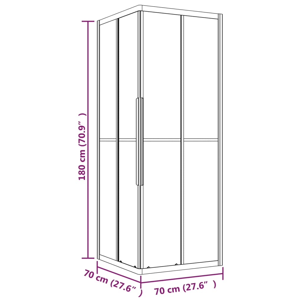 Berkfield Shower Cabin Frosted ESG 70x70x180 cm