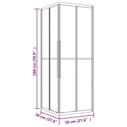 Berkfield Shower Cabin Frosted ESG 70x70x180 cm