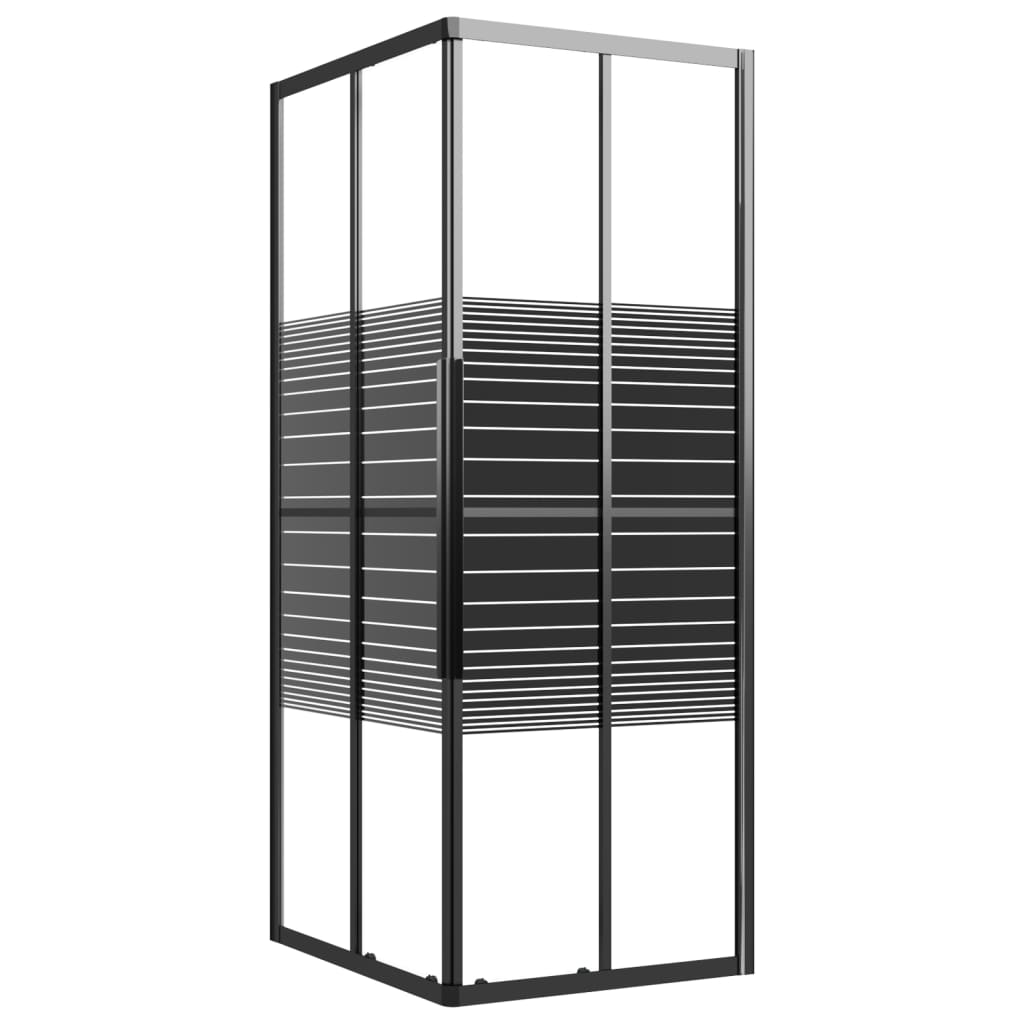 Berkfield Stripe Shower Cabin ESG 80x70x180 cm Black