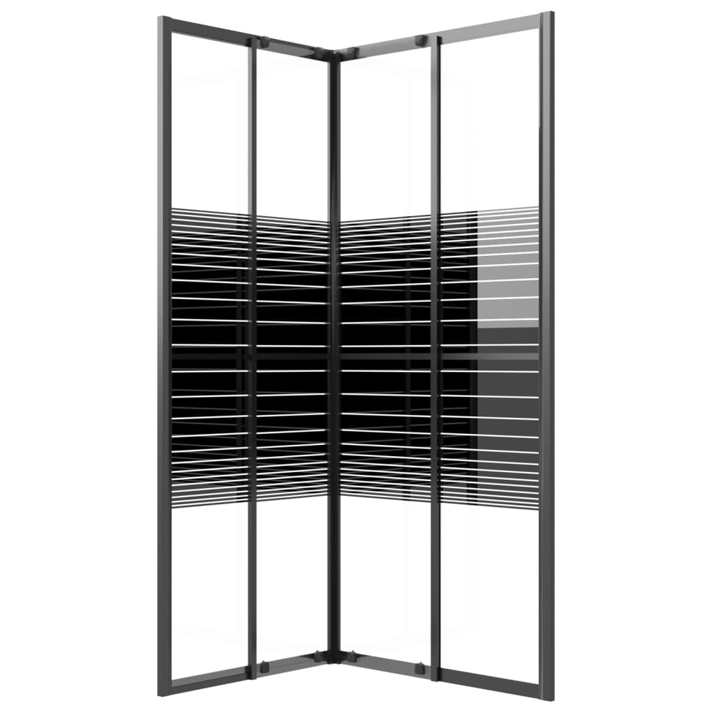 Berkfield Stripe Shower Cabin ESG 80x70x180 cm Black