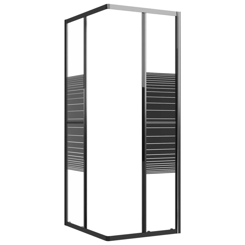 Berkfield Stripe Shower Cabin ESG 80x70x180 cm Black
