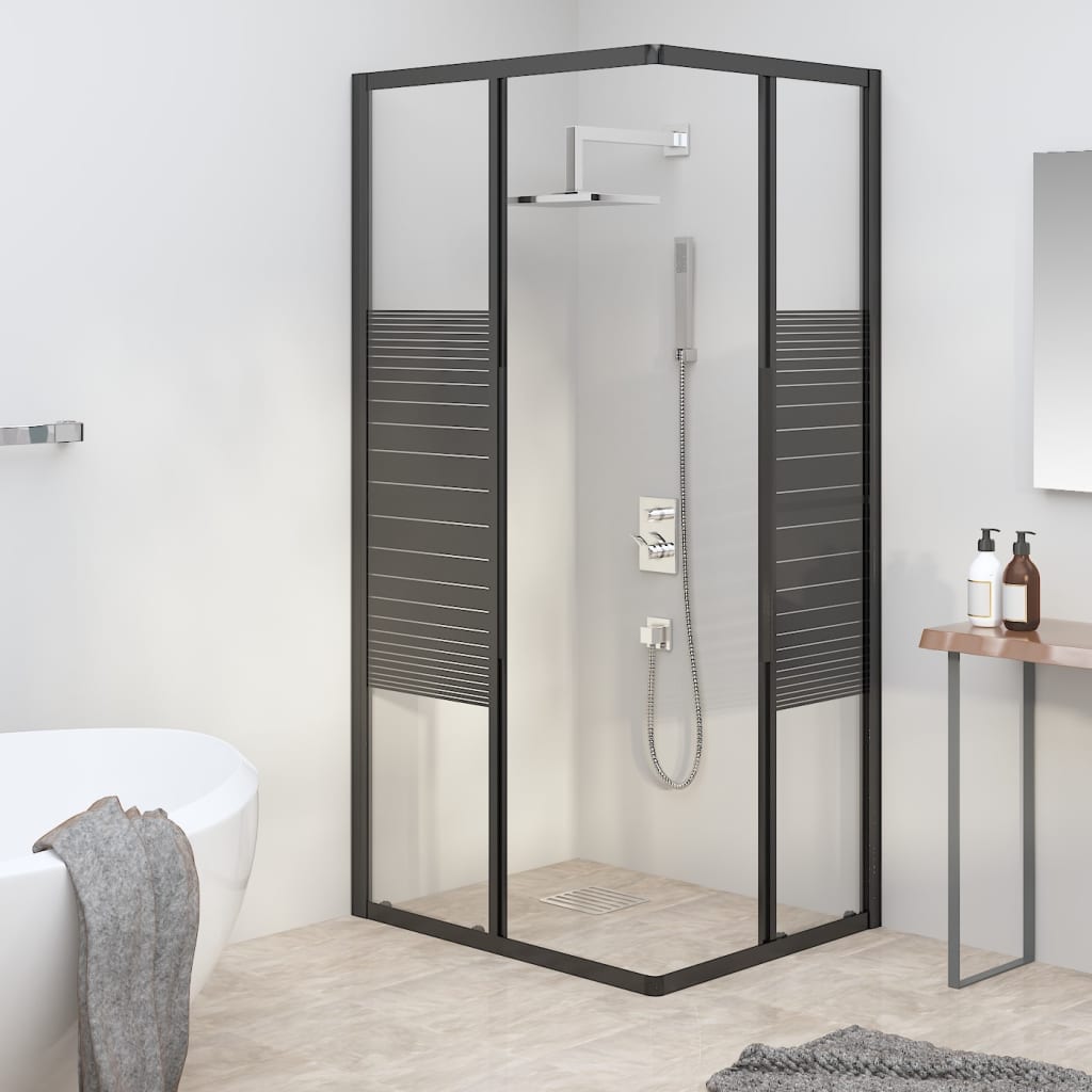 Berkfield Stripe Shower Cabin ESG 80x70x180 cm Black