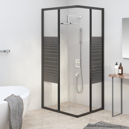 Berkfield Stripe Shower Cabin ESG 80x70x180 cm Black