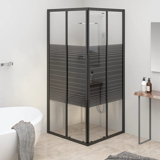 Berkfield Stripe Shower Cabin ESG 80x80x180 cm Black
