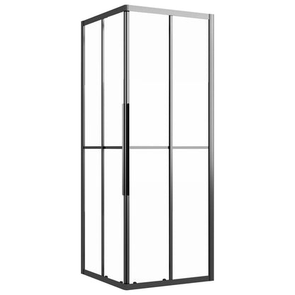 Berkfield Shower Cabin Frosted ESG 80x80x180 cm Black