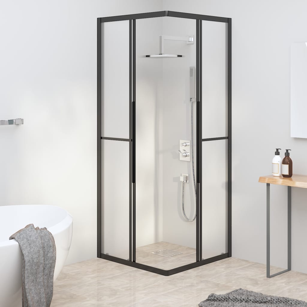 Berkfield Shower Cabin Frosted ESG 80x80x180 cm Black
