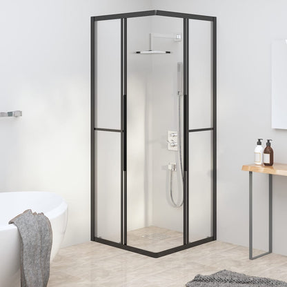 Berkfield Shower Cabin Frosted ESG 80x80x180 cm Black