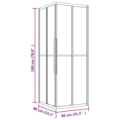 Berkfield Shower Cabin Frosted ESG 80x80x180 cm Black