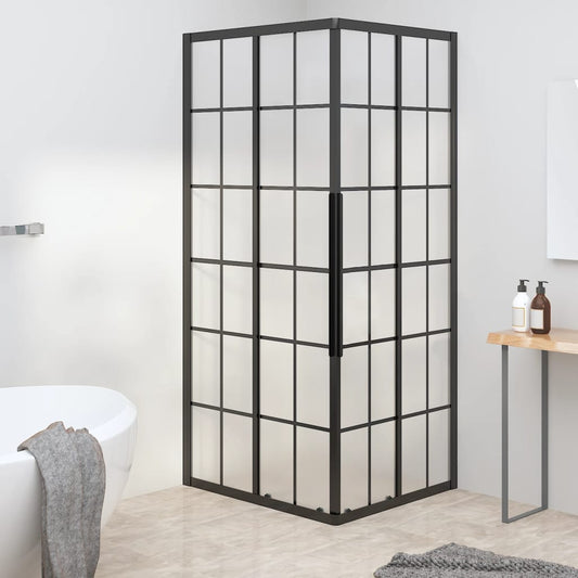 Berkfield Shower Cabin Frosted ESG 80x70x180 cm Black