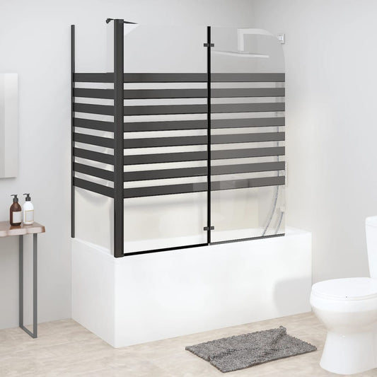 Berkfield Stripe Bath Enclosure 120x68x130 cm Tempered Glass