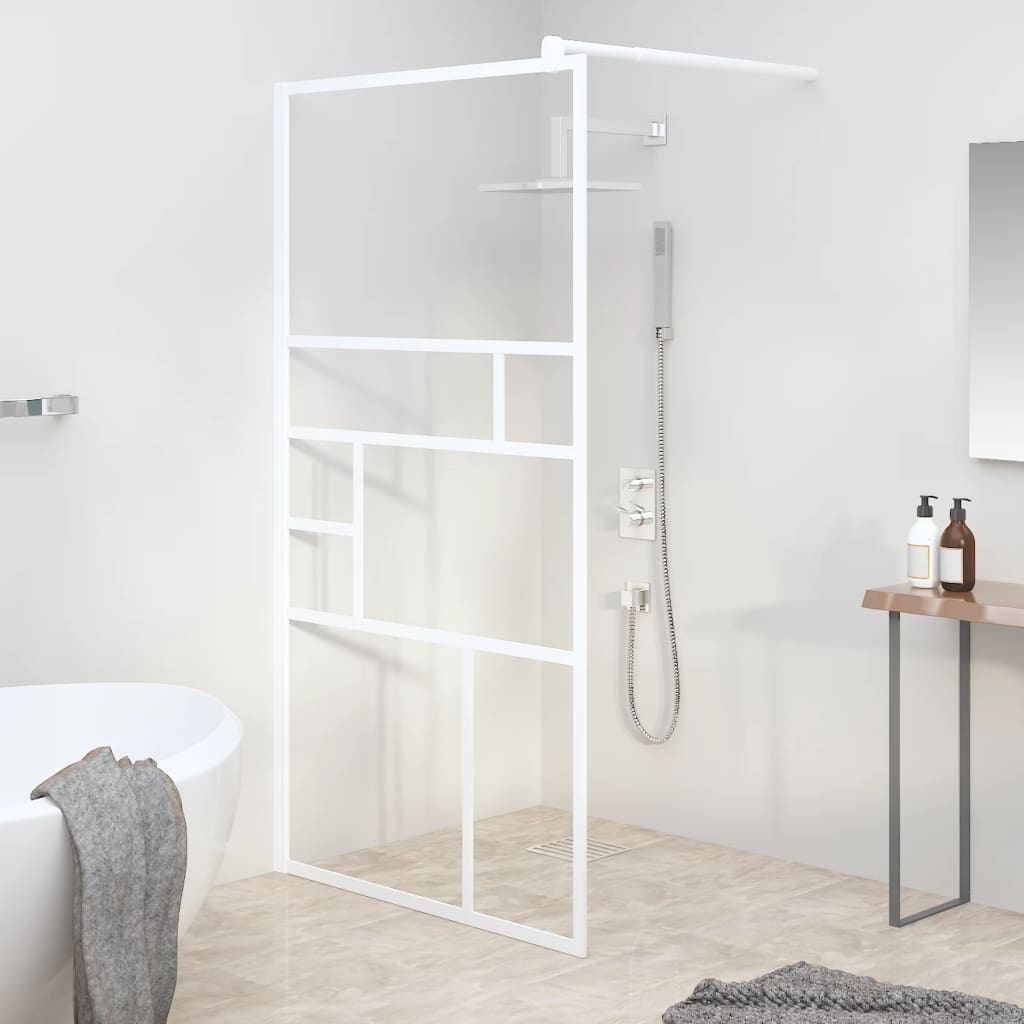Berkfield Walk-in Shower Wall 115x195 cm ESG Glass White
