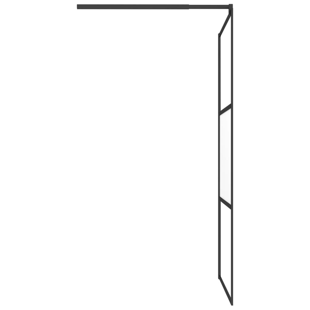 Berkfield Walk-in Shower Wall 100x195 cm Half Frosted ESG Glass Black