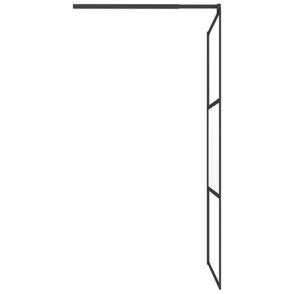 Berkfield Walk-in Shower Wall 100x195 cm Half Frosted ESG Glass Black