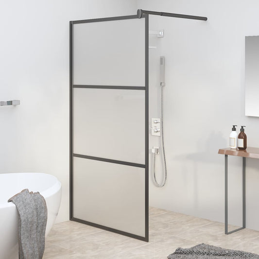 Berkfield Walk-in Shower Wall 115x195 cm Frosted ESG Glass Black