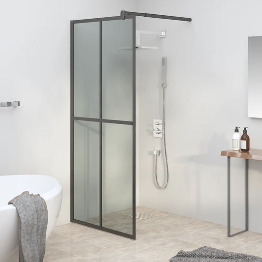 Berkfield Walk-in Shower Screen 90x195cm Dark Tempered Glass