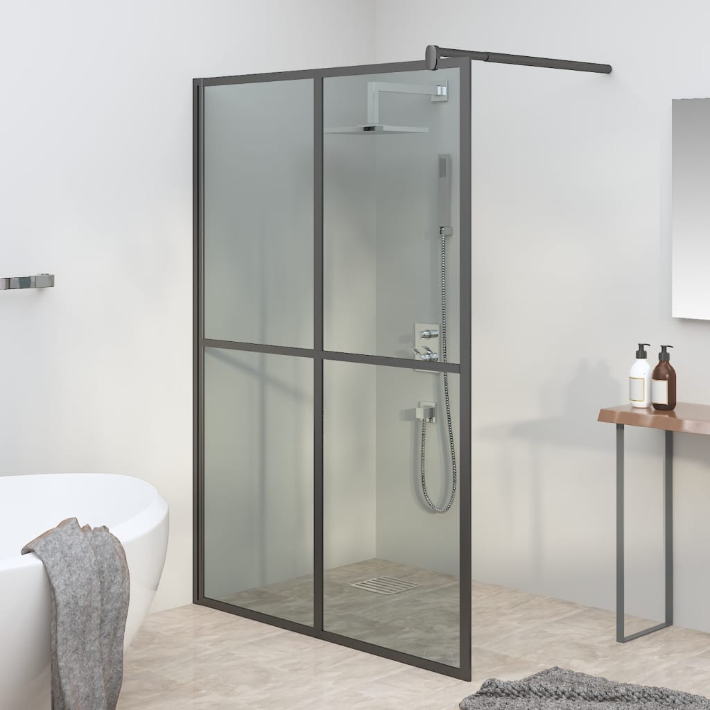 Berkfield Walk-in Shower Screen 140x195 cm Dark Tempered Glass